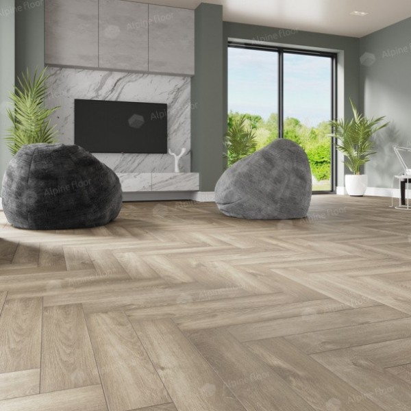 Кварцвиниловая плитка Alpine Floor Parquet Lvt Дуб Натуральный Отбеленный Eco 16-5