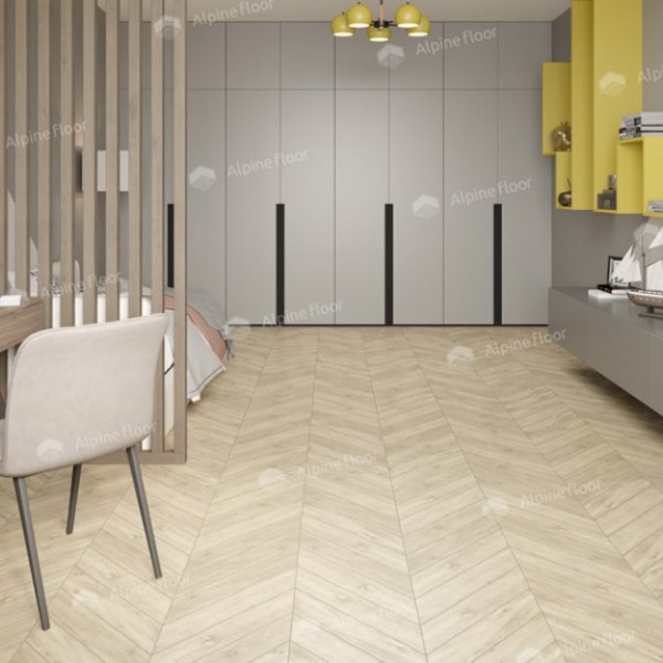 Каменно-полимерная плитка Alpine Floor Chevron Alpine Lvt Сонома Chevron Eco 20-7