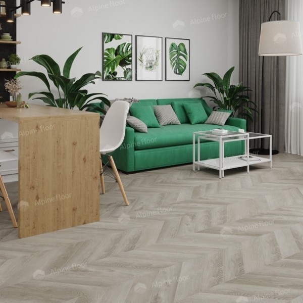 Каменно-полимерная плитка Alpine Floor Chevron Alpine Lvt Дуб Фантазия Chevron Eco 20-1