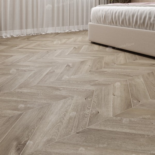 Каменно-полимерная плитка Alpine Floor Chevron Alpine Lvt Дуб Натуральный Отбеленный Chevron Eco 20-3