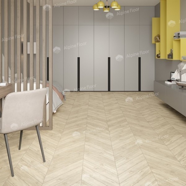 Каменно-полимерная плитка Alpine Floor Chevron Alpine Lvt Сонома Chevron Eco 20-7