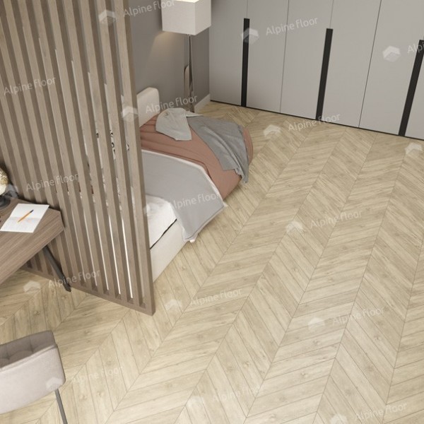 Каменно-полимерная плитка Alpine Floor Chevron Alpine Lvt Сонома Chevron Eco 20-7