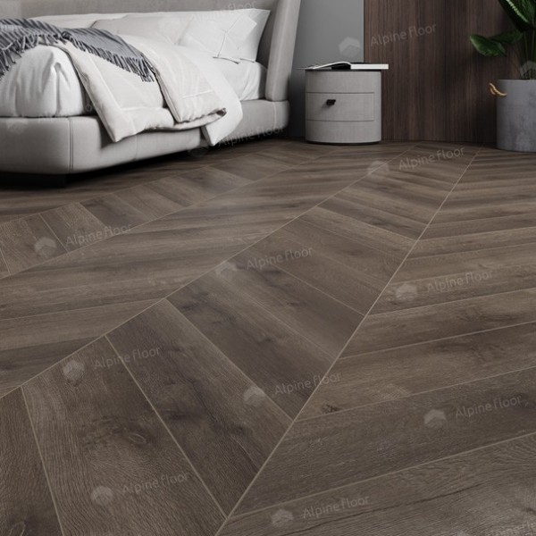 Каменно-полимерная плитка Alpine Floor Chevron Alpine Lvt Дуб Антарес Chevron Eco 20-9