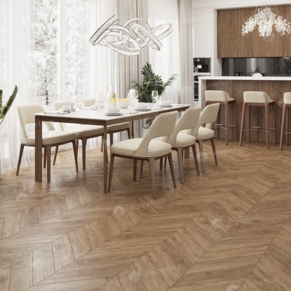 Каменно-полимерная плитка Alpine Floor Chevron Alpine Lvt Гевуина Chevron Eco 20-10