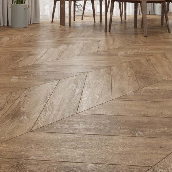 Каменно-полимерная плитка Alpine Floor Chevron Alpine Lvt Гевуина Chevron Eco 20-10