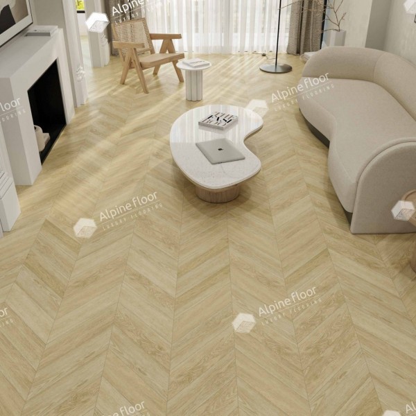 Каменно-полимерная плитка Alpine Floor Chevron Alpine Lvt Дуб Ваниль Селект Chevron Eco 20-2