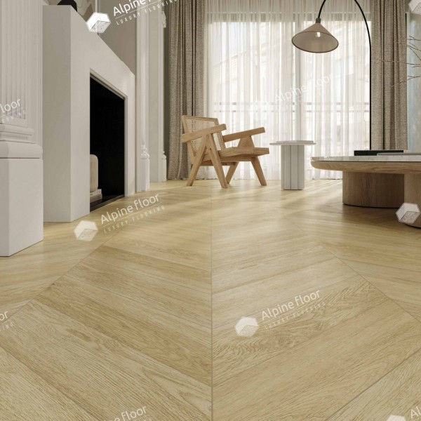 Каменно-полимерная плитка Alpine Floor Chevron Alpine Lvt Дуб Ваниль Селект Chevron Eco 20-2
